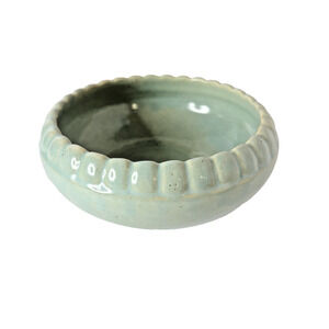Brush McCoy Bulb Bowl Seafoam Green Art Pottery Low